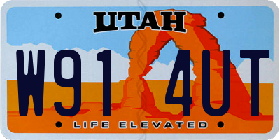UT license plate W914UT