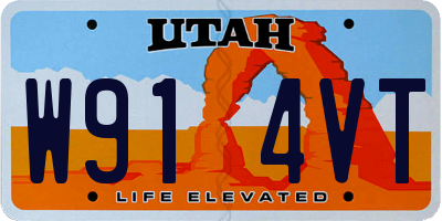 UT license plate W914VT