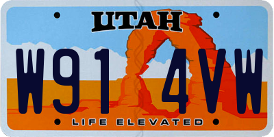 UT license plate W914VW