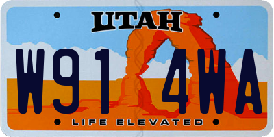 UT license plate W914WA