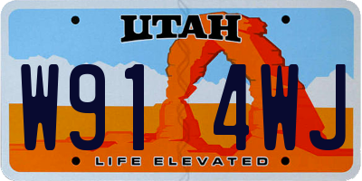UT license plate W914WJ
