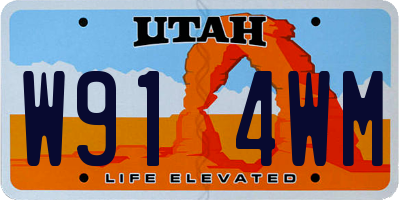 UT license plate W914WM