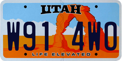 UT license plate W914WO