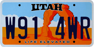 UT license plate W914WR