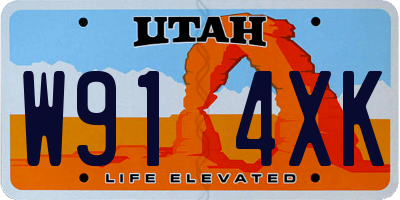 UT license plate W914XK