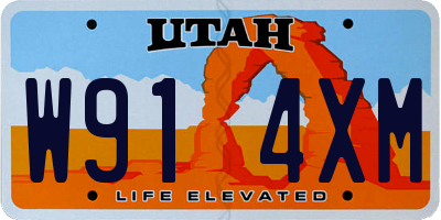 UT license plate W914XM