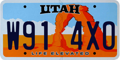 UT license plate W914XO