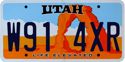 UT license plate W914XR