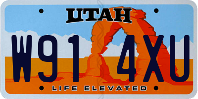 UT license plate W914XU