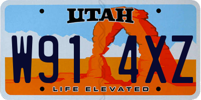 UT license plate W914XZ