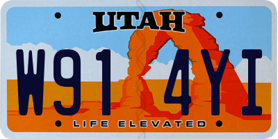 UT license plate W914YI