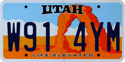 UT license plate W914YM