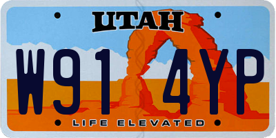 UT license plate W914YP