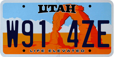 UT license plate W914ZE