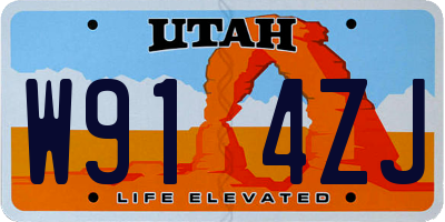 UT license plate W914ZJ