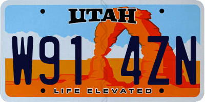 UT license plate W914ZN