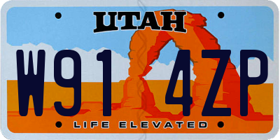 UT license plate W914ZP