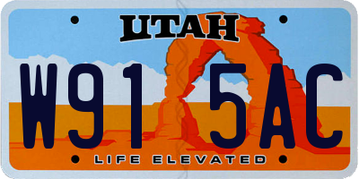 UT license plate W915AC