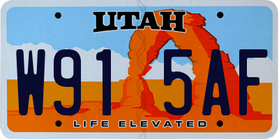 UT license plate W915AF