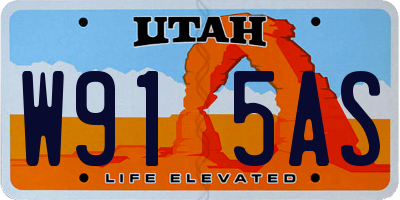 UT license plate W915AS