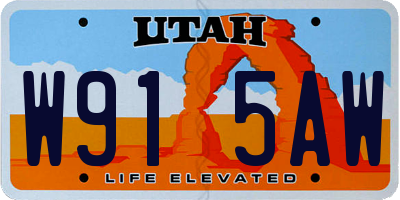 UT license plate W915AW