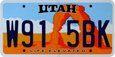 UT license plate W915BK