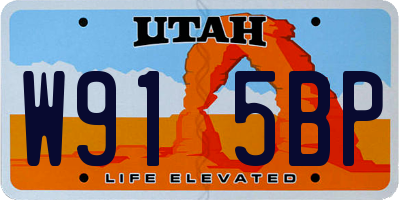 UT license plate W915BP