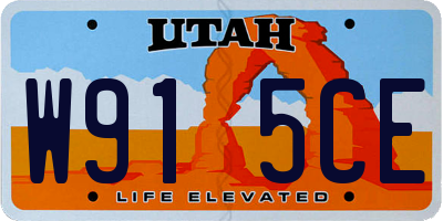 UT license plate W915CE