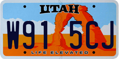 UT license plate W915CJ