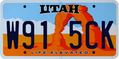 UT license plate W915CK