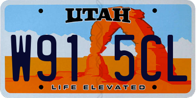 UT license plate W915CL