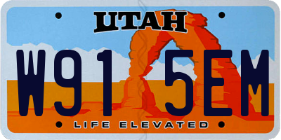 UT license plate W915EM