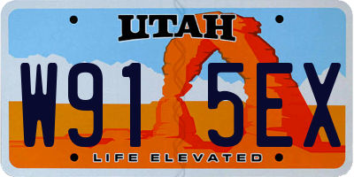 UT license plate W915EX