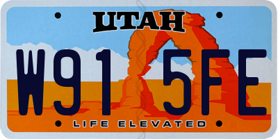 UT license plate W915FE