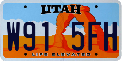 UT license plate W915FH