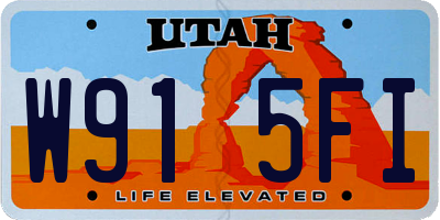 UT license plate W915FI