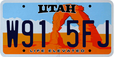 UT license plate W915FJ