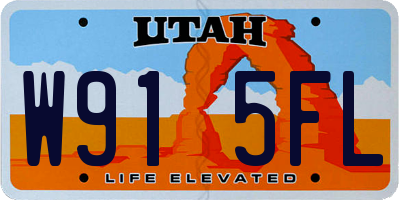UT license plate W915FL