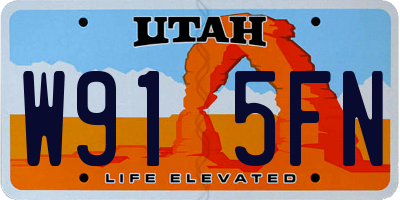 UT license plate W915FN