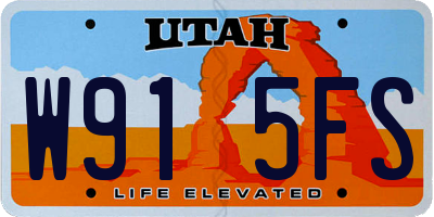 UT license plate W915FS