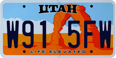 UT license plate W915FW