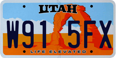 UT license plate W915FX