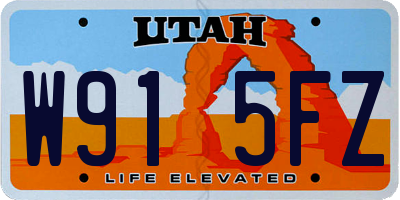 UT license plate W915FZ