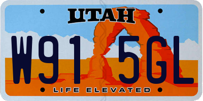 UT license plate W915GL