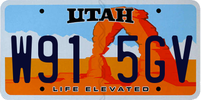 UT license plate W915GV
