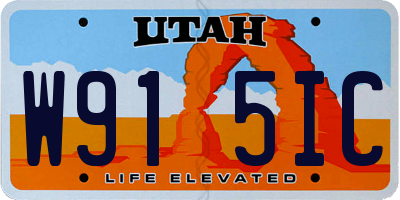 UT license plate W915IC