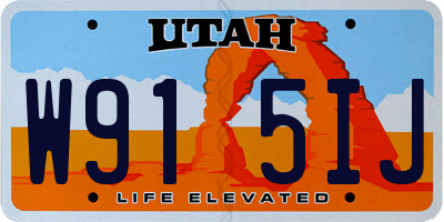 UT license plate W915IJ
