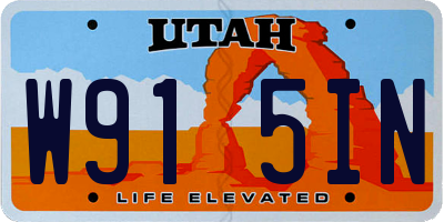 UT license plate W915IN