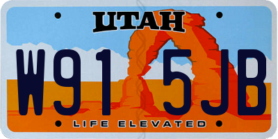 UT license plate W915JB