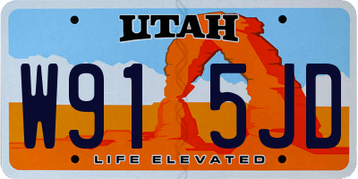 UT license plate W915JD